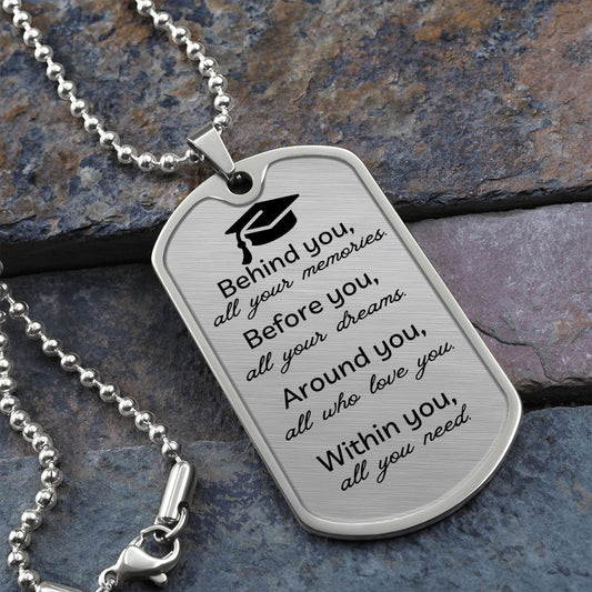 Graduation Necklace| Dog Tag Necklace