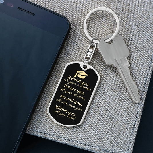 Graduate Keychain | Dog Tag Keychain