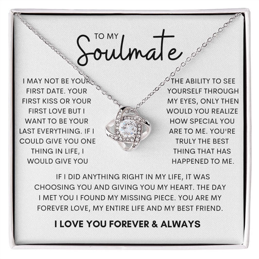 To My Soulmate | I Love You Forever | Love Knot Necklace
